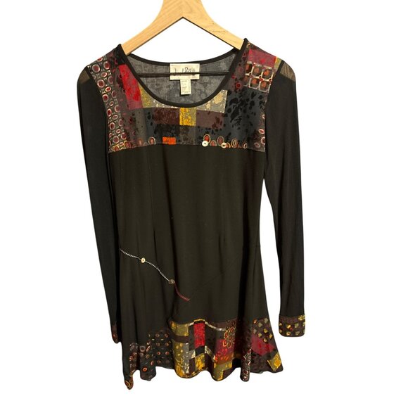 Joseph Ribkoff Womens Patchwork Long Sleeve Tunic Top Multicolor Size 6 - Picture 1 of 4